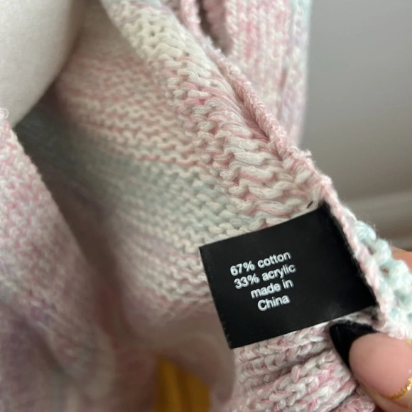 Lane Bryant Boho Duster Cardigan Pastel Stripes Drape Cozy Open Front Sweater - Picture 9 of 12